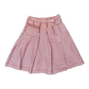 Whoopi Red White Stripe Pleated Wrap Skirt Girls Size 6